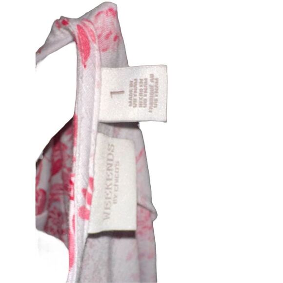 BEAUTIFUL Chico’s pink & white parsley design TOP Chico's short sleeve Shirt blo - Picture 7 of 9